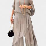 Wonder Two-Piece Flowing Set with Loose Top and Asymmetrical Skirt