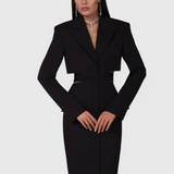 Bernice Midi Blazer Dress with Cut-Out and Open Back