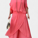 Wonder Two-Piece Flowing Set with Loose Top and Asymmetrical Skirt