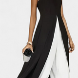 Alicia Elegant Bicolour Sleeveless Set with Wide Trousers