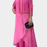 Wonder Two-Piece Flowing Set with Loose Top and Asymmetrical Skirt