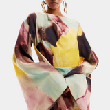 Dana Watercolour Print Maxi Dress with Twisted Front