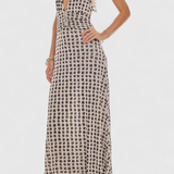Melody Polka Dot Maxi Dress with Halter Neck and Ruched Waist