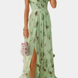 Luna Maxi Dress with Floral Corset and Sophisticated Silhouette