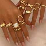 Geometric Metal Open Ring