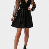 Calandra Elegant Mini Dress with Sophisticated Neckline and Flattering Silhouette