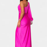 Charlotte Asymmetrical Draped One-Shoulder Dress