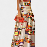 Zara Dress with Exposed Back and Artistic Print