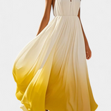 Starla Maxi Dress Halter Pleated with Pearl Details