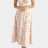 Flora Midi A-Line Dress with Corset