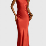 Lucra Maxi Dress with Diagonal Straps and Open Back
