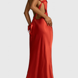 Lucra Maxi Dress with Diagonal Straps and Open Back