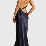 Lucra Maxi Dress with Diagonal Straps and Open Back