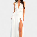 Latisha Halter Neck Dress with High Split