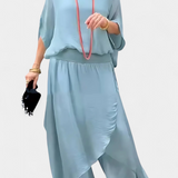 Wonder Two-Piece Flowing Set with Loose Top and Asymmetrical Skirt