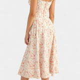Flora Midi A-Line Dress with Corset