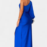 Charlotte Asymmetrical Draped One-Shoulder Dress