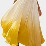 Starla Maxi Dress Halter Pleated with Pearl Details