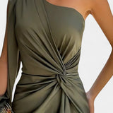 Charlotte Asymmetrical Draped One-Shoulder Dress