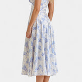 Flora Midi A-Line Dress with Corset