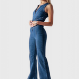Maisie Denim Jumpsuit with Heart-Shaped Cutout