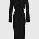 Bernice Midi Blazer Dress with Cut-Out and Open Back