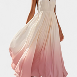 Starla Maxi Dress Halter Pleated with Pearl Details