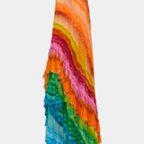 Tori Dress with Ruffles and Multicolour Print