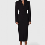 Bernice Midi Blazer Dress with Cut-Out and Open Back