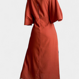 Ainhoa Casual Dress with Front Knot and V-Neck