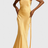Lucra Maxi Dress with Diagonal Straps and Open Back