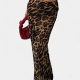 Elena Leopard Print Maxi Slim Skirt