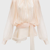 Aurore Mini Dress with Ruffles and Full Pleats