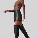 Black Over-the-Knee Bella Boots with Wide Heel