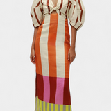 Alison Soft Dress with Front Neckline and Puff Sleeves