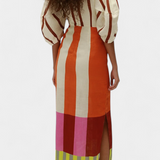 Alison Soft Dress with Front Neckline and Puff Sleeves