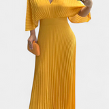 Odele Fluid Pleated Dress with Open Back