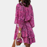 Eliza Mini Dress with Front Knot and Ruffles