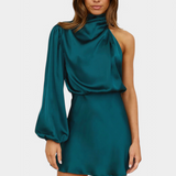 Mara One-Shoulder Mini Draped Dress
