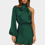 Mara One-Shoulder Mini Draped Dress