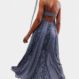 Lexa Boho Floral Chiffon Dress with Open Back