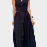 Meryl Shirt Dress with Buttons and Adjustable Tie