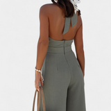 Jessica Mono Halter Cross Back and Wide Leg