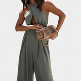 Jessica Mono Halter Cross Back and Wide Leg