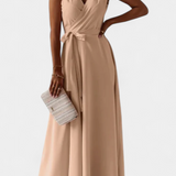 Marla – Long Dress with V-Neck and Fluid Silhouette