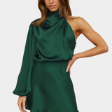 Mara One-Shoulder Mini Draped Dress