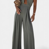 Jessica Mono Halter Cross Back and Wide Leg