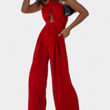 Jessica Mono Halter Cross Back and Wide Leg