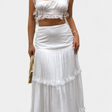 Ilys Romantic Set with Lace Top and Voluminous Long Skirt