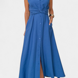 Meryl Shirt Dress with Buttons and Adjustable Tie